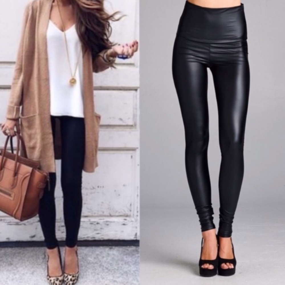 🔥BESTSELLER🔥High waisted Black faux leather leggings